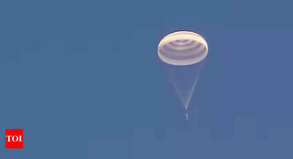 Russian Soyuz capsule carrying 3 crew safely lands in Kazakhstan